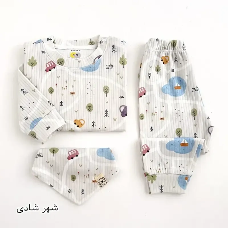 بلوز و شلوار نوزادی کبریتی نخ پنبه کوالا کیدز