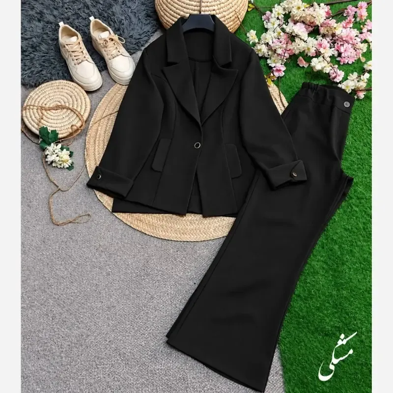 ست اداری سیلانا جنس هرمس برند اصل رنگ مشکی قهوه ای نسکافه ای کاراملی سایز 38 تا 46 فری
