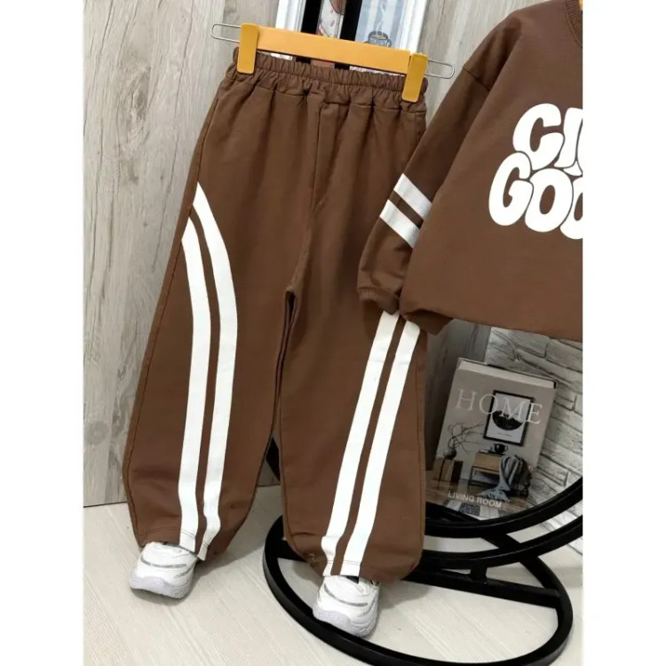 ست بلوز شلوار اسپرت دخترانه و پسرانه دورس دو نخ لاکرا گرم بالا سایز 50 تا 65