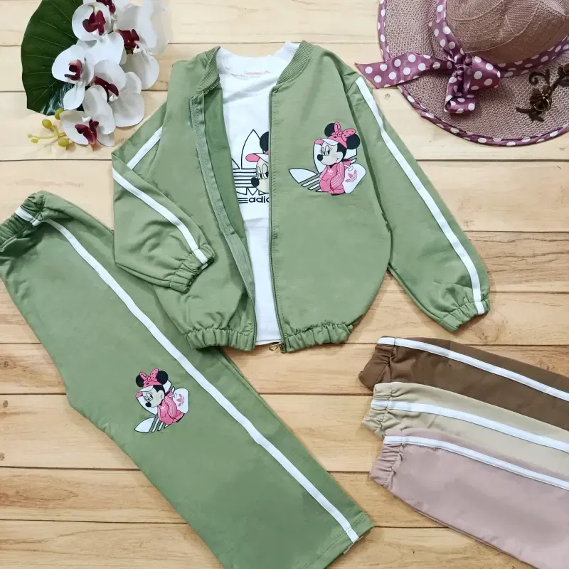 سه تکه سویشرت و شلوار و تیشرت آدیداس پنبه گلکسی مدل بگ سایز 45 تا 60