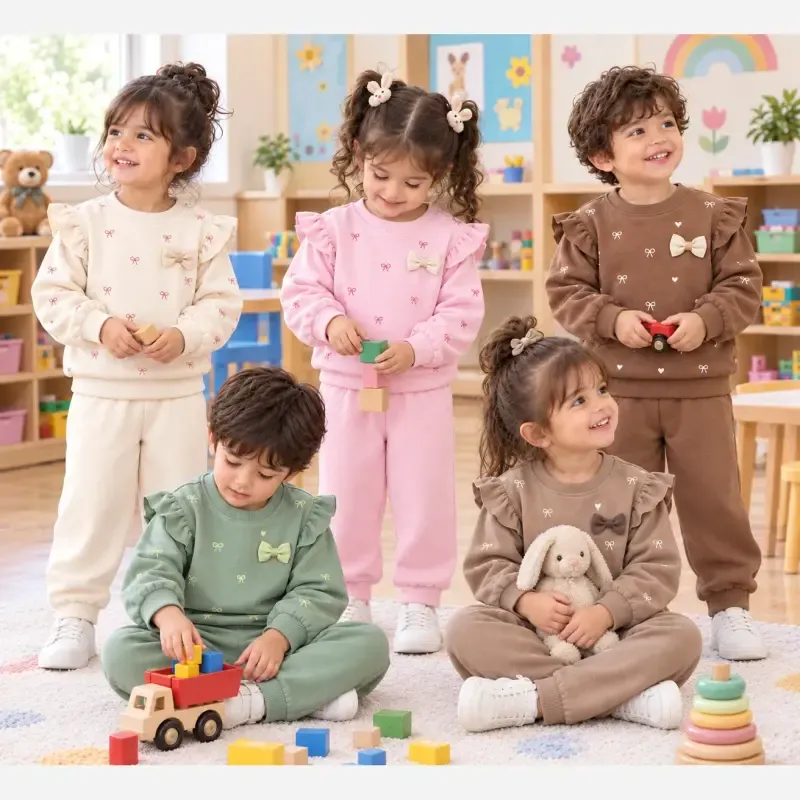بلوز شلوار دخترانه دورس پاپیون دار مدل بچه گانه